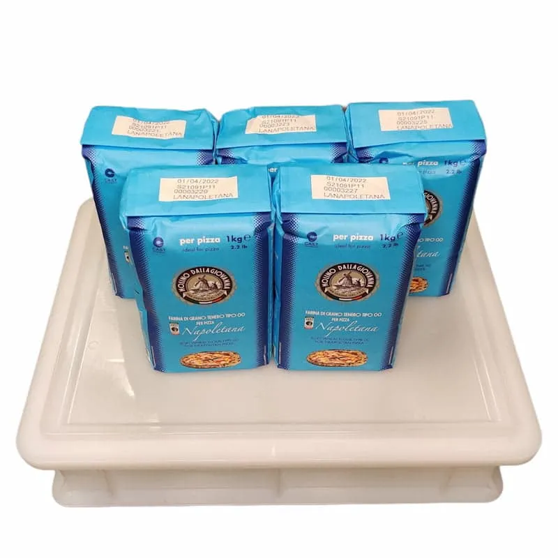 Hevekasse med 5 kg La Napoletana pizzamel